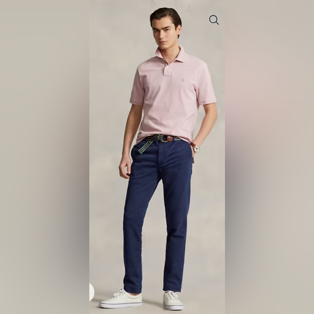 Ralph Lauren Stretch Slim Fit Knitlike Chino Pant | color: navy | size 40x30